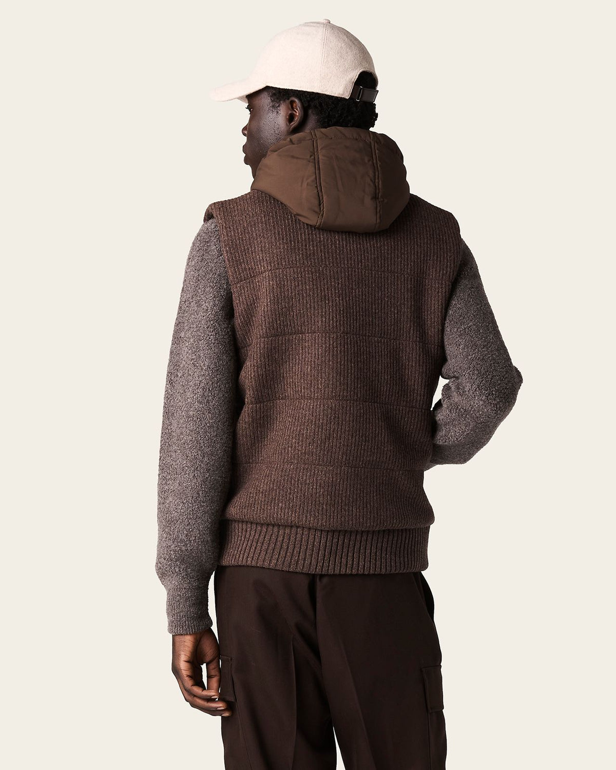Alvero Wool Vest Espresso Brown