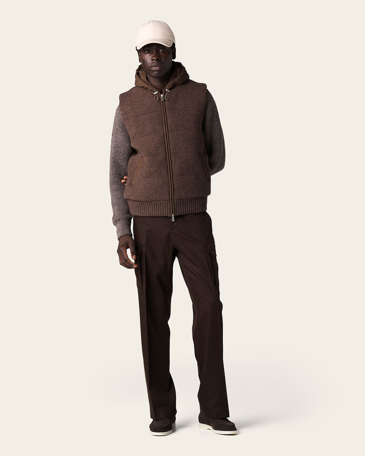 Alvero Wool Vest Espresso Brown