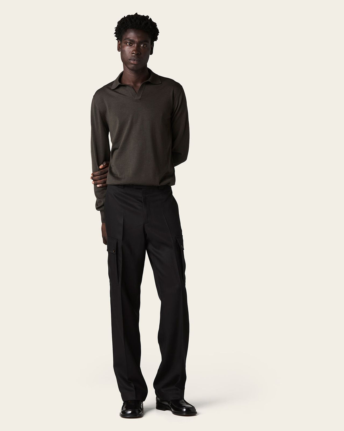 Bari Cargo Trousers Midnight Black