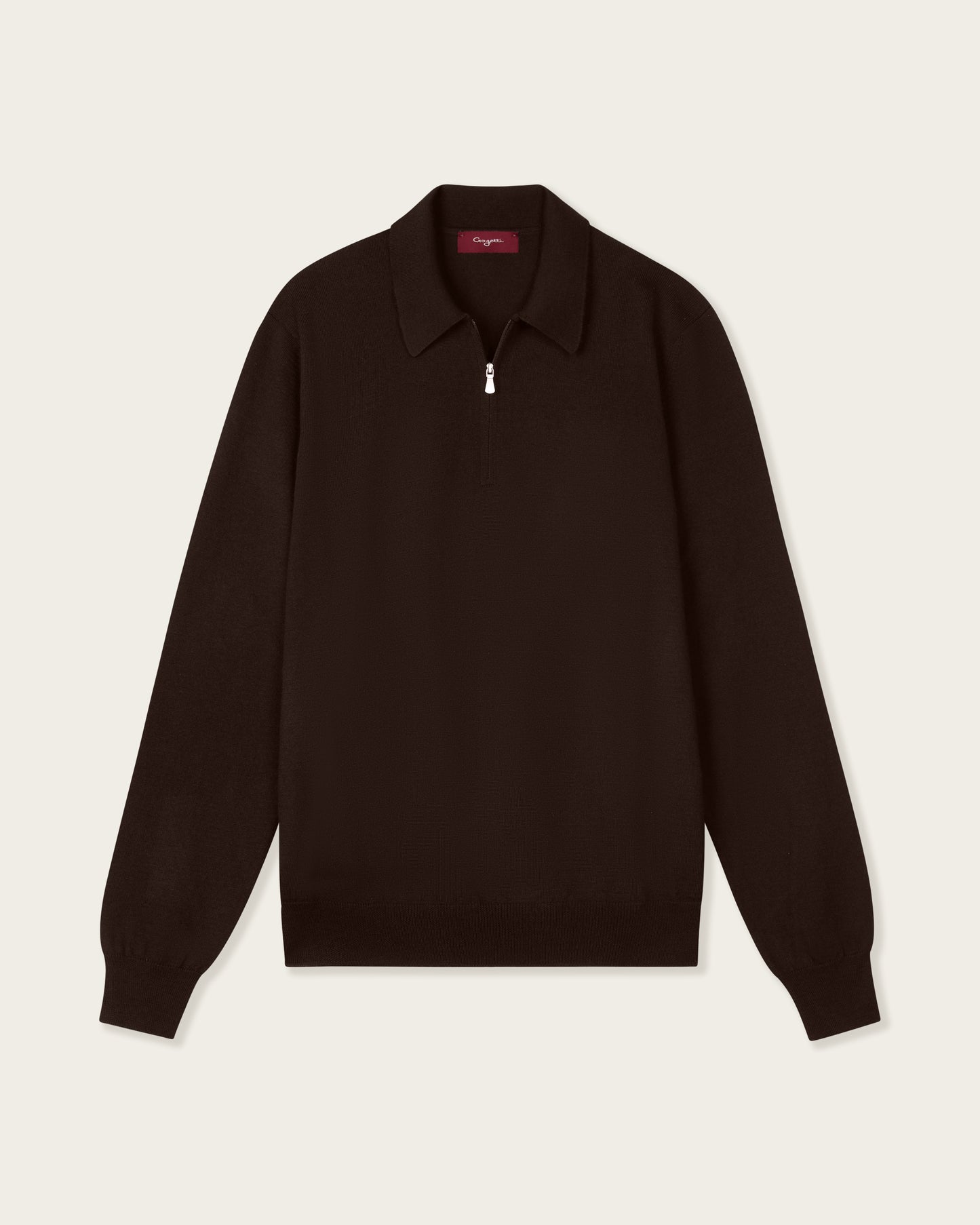 Courstide Long Sleeve  Polo Shirt Espresso Brown