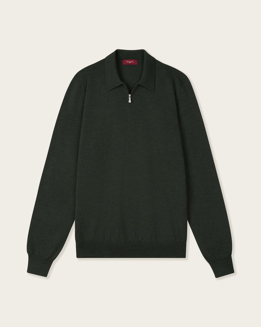 Courstide Long Sleeve  Polo Shirt Olive Green