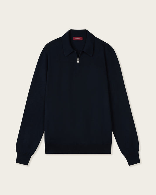 Courstide Long Sleeve  Polo Shirt Sapphire Blue