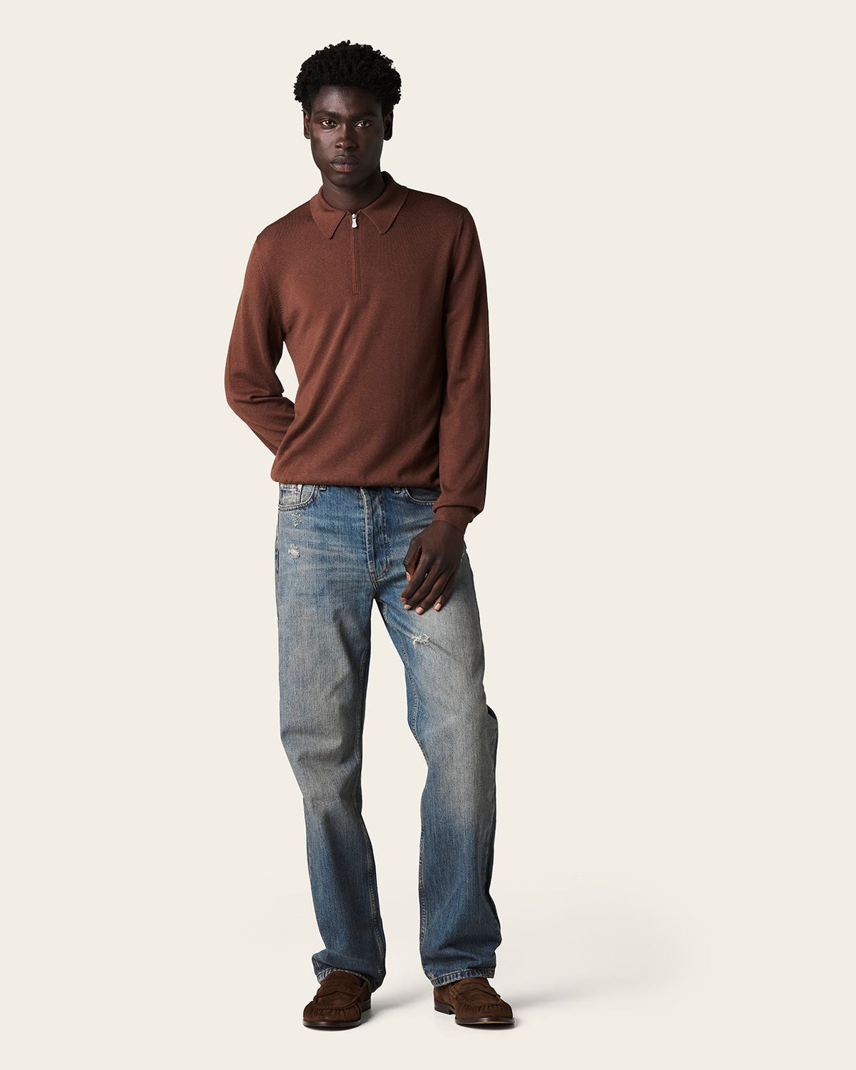 Courstide Long Sleeve Polo Canyon Rust