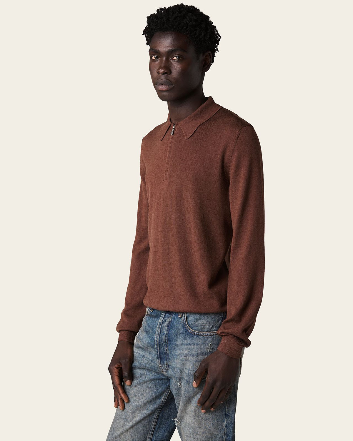 Courstide Long Sleeve Polo Canyon Rust