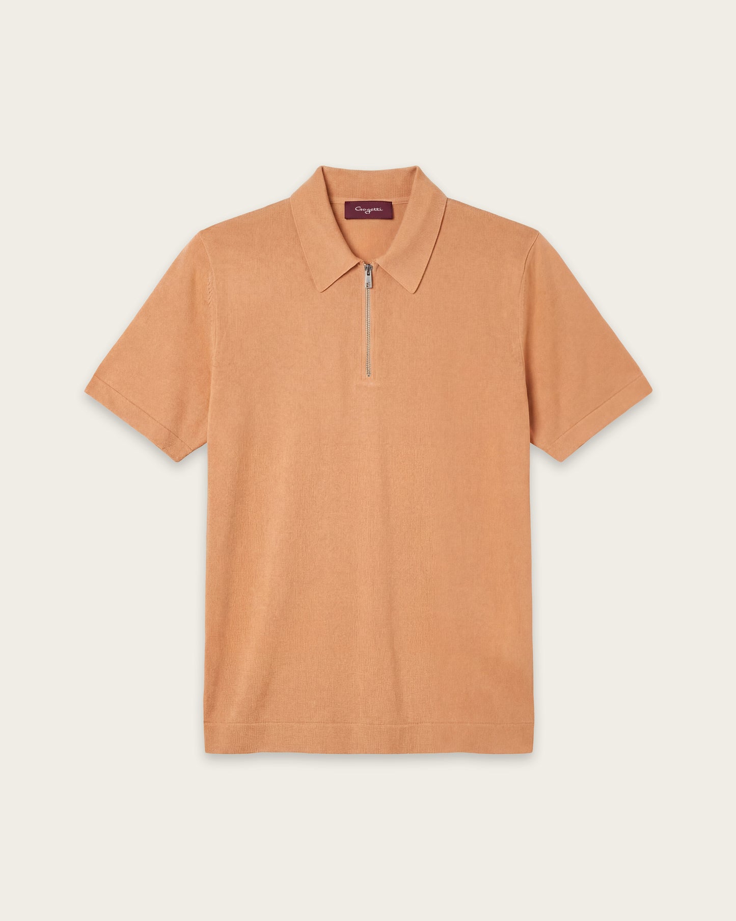 Courtside Zip Polo Shirt Burnt Orange