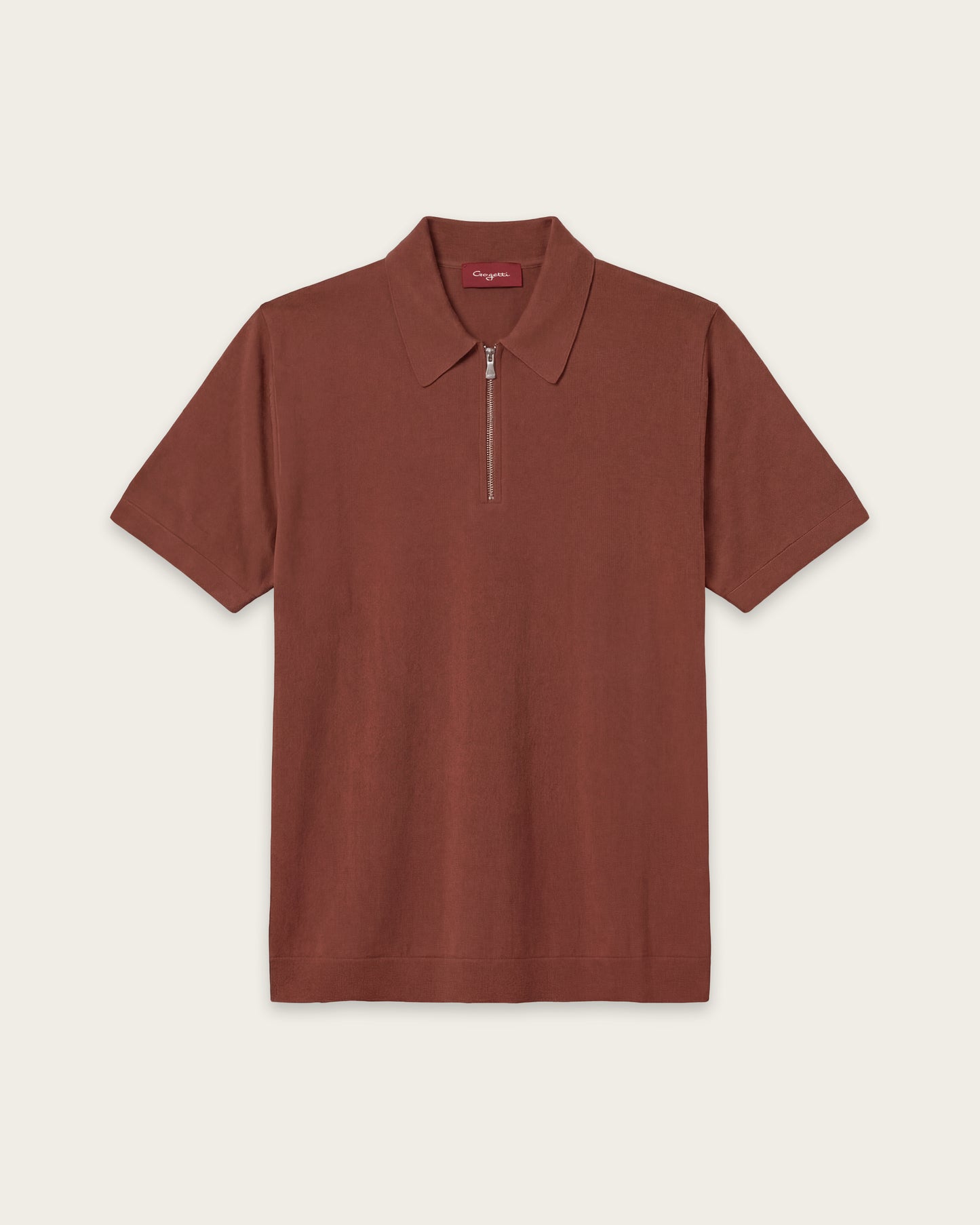 Courtside Zip Polo Shirt Canyon Rust