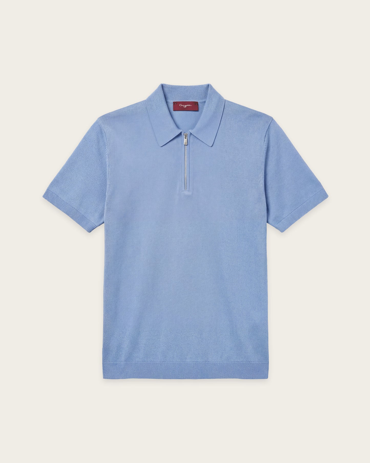 Courtside Zip Polo Shirt Cloud Blue