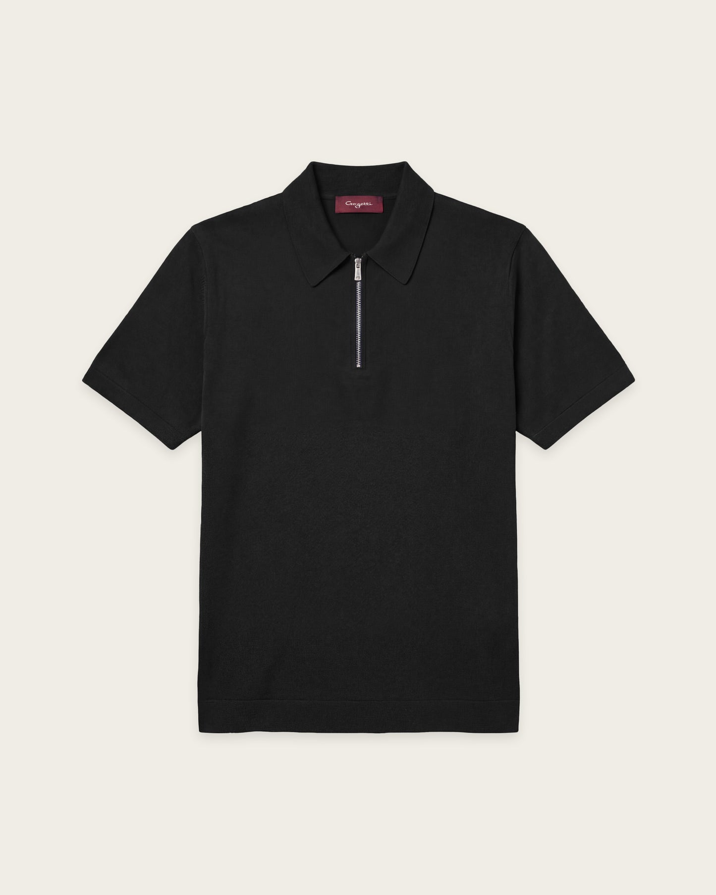 Courtside Zip Polo Shirt Midnight Black