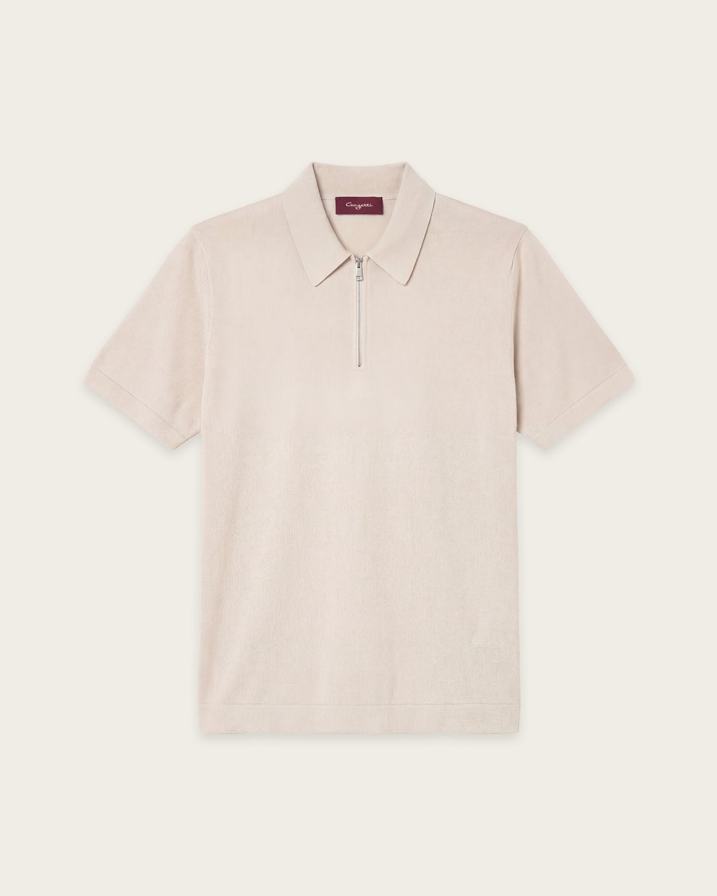Courtside Zip Polo Shirt Pebble Grey