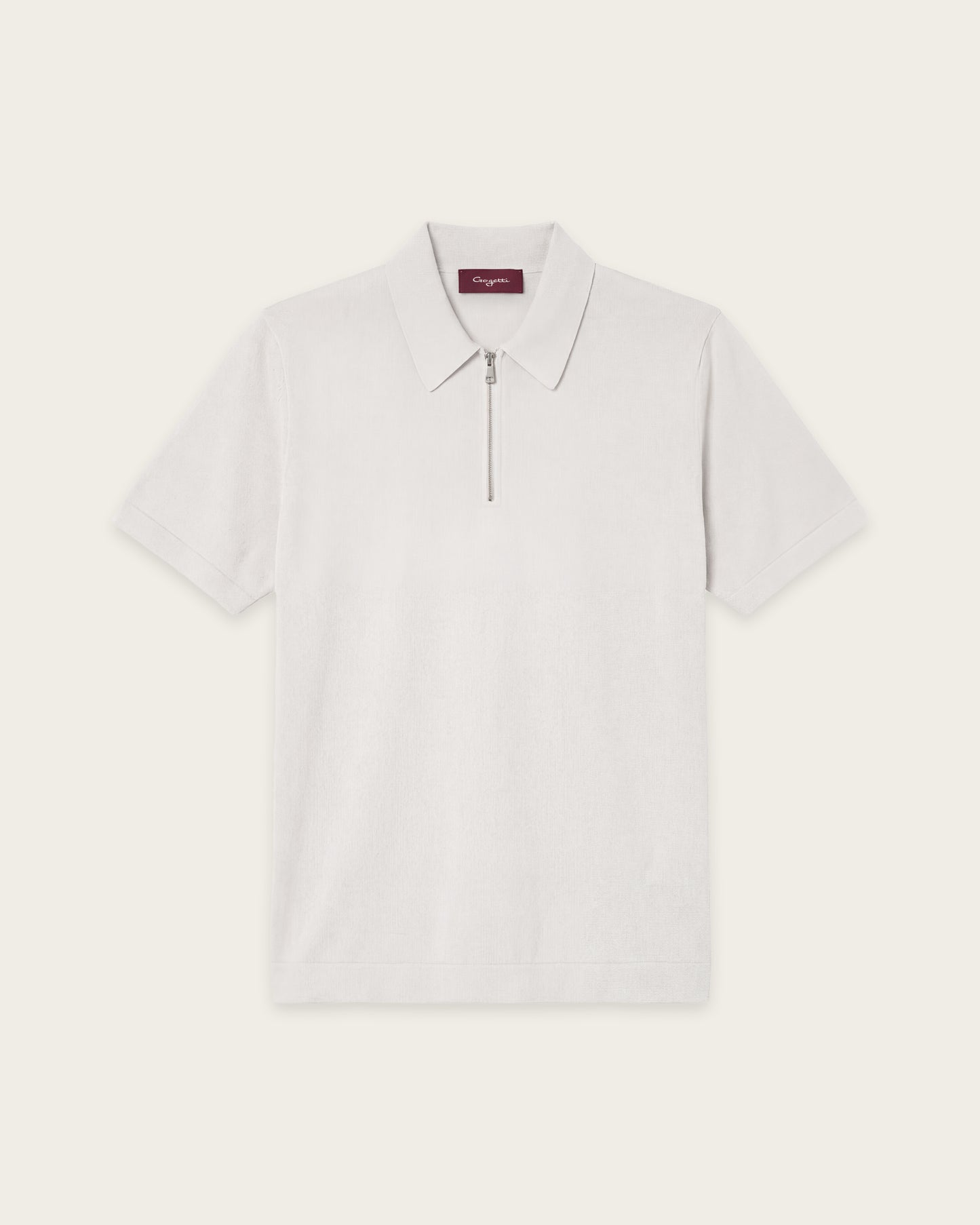 Courtside Zip Polo Shirt Vanilla Beige