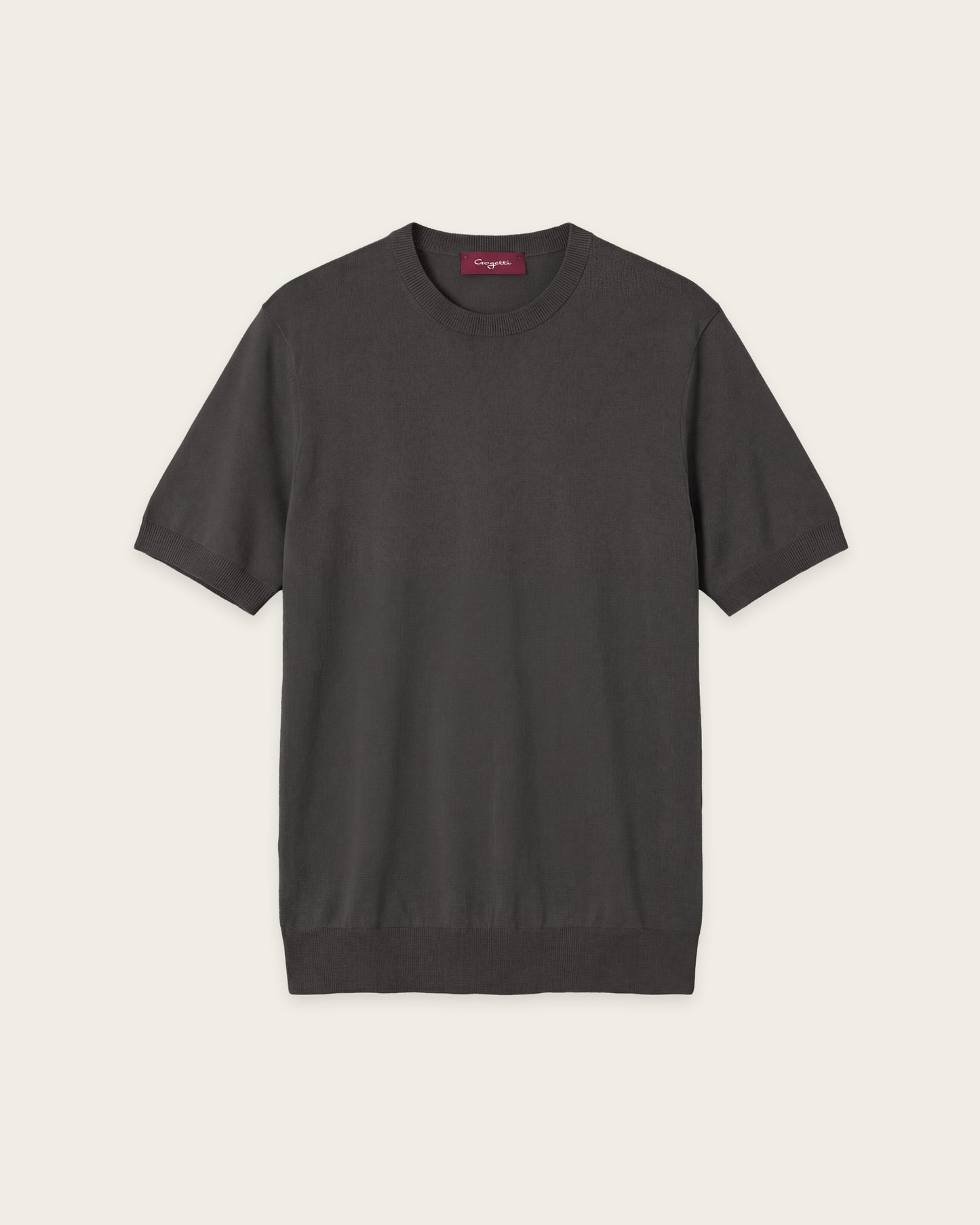 Crewneck Short Sleeve Shirt Dark Taupe