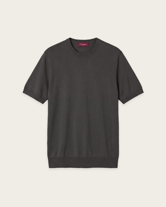 Crewneck Short Sleeve Shirt Dark Taupe