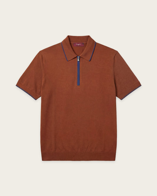 Dualtone Zip Polo Shirt Canyon rust