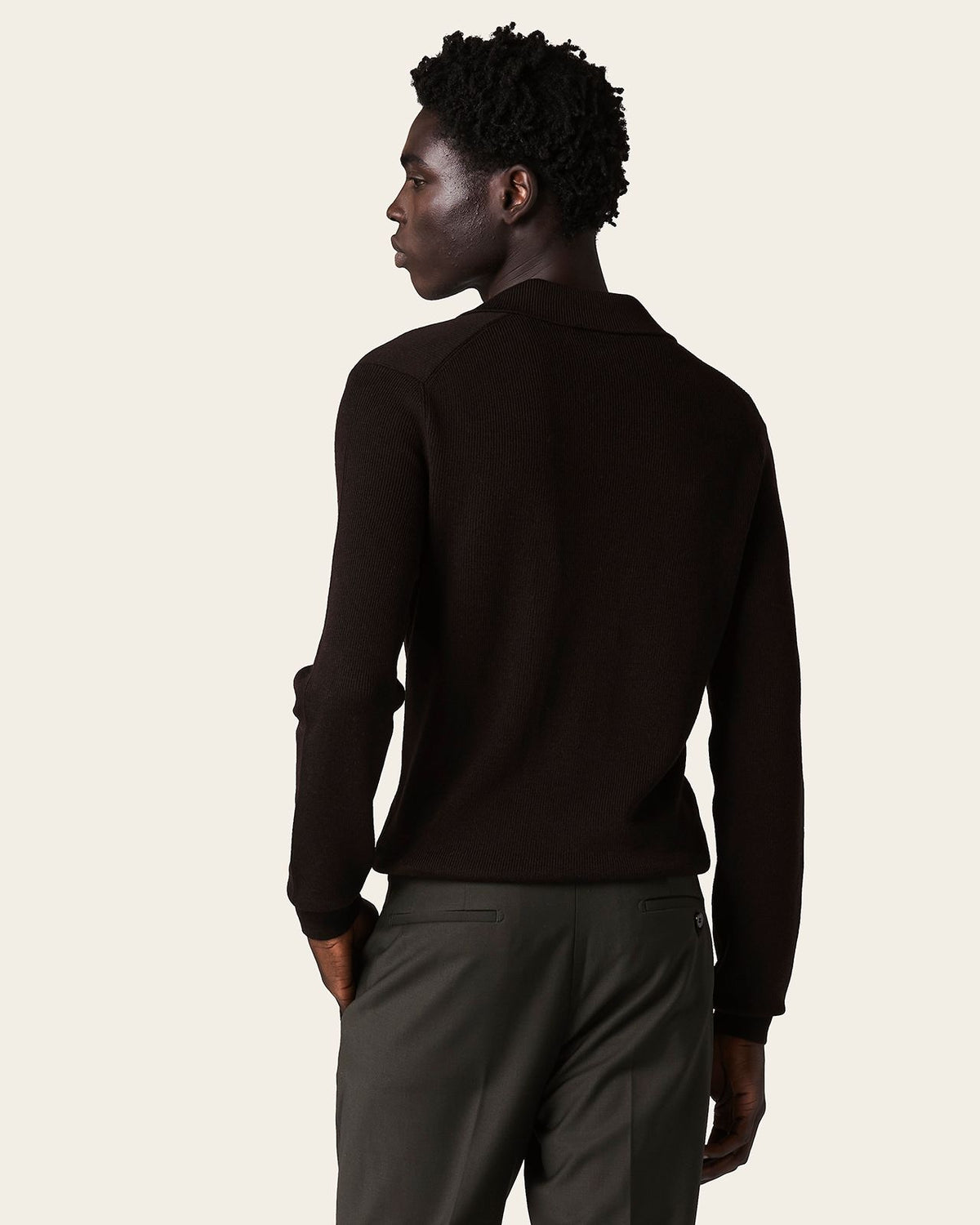Falco Longe Sleeve Polo Espresso Brown