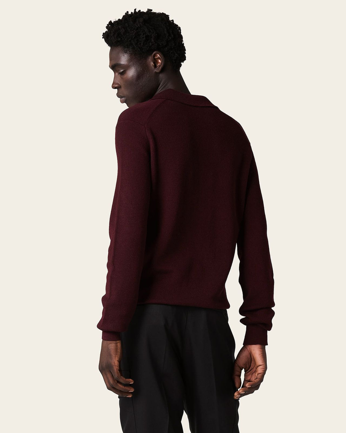 Falco Longe Sleeve Polo Wine Red