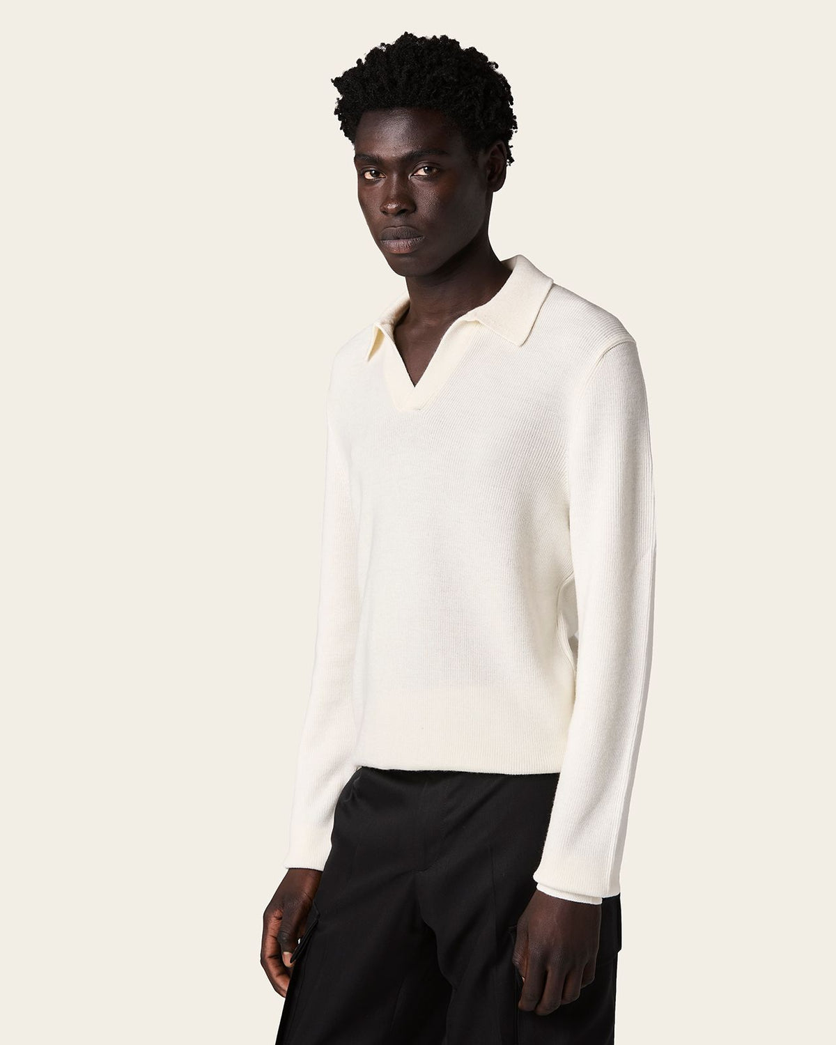 Falco Longe Sleeve Polo Vanilla Beige