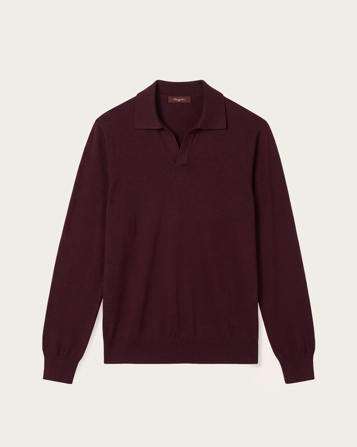 Fumo Long Sleeve Polo Wine Red