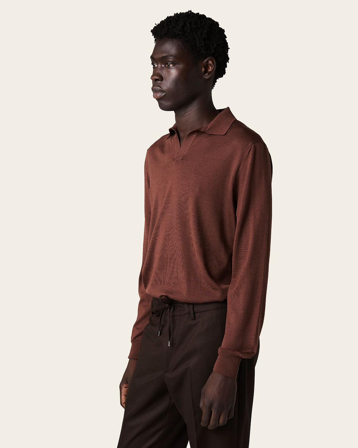 Fumo Long Sleeve Polo Canyon Rust
