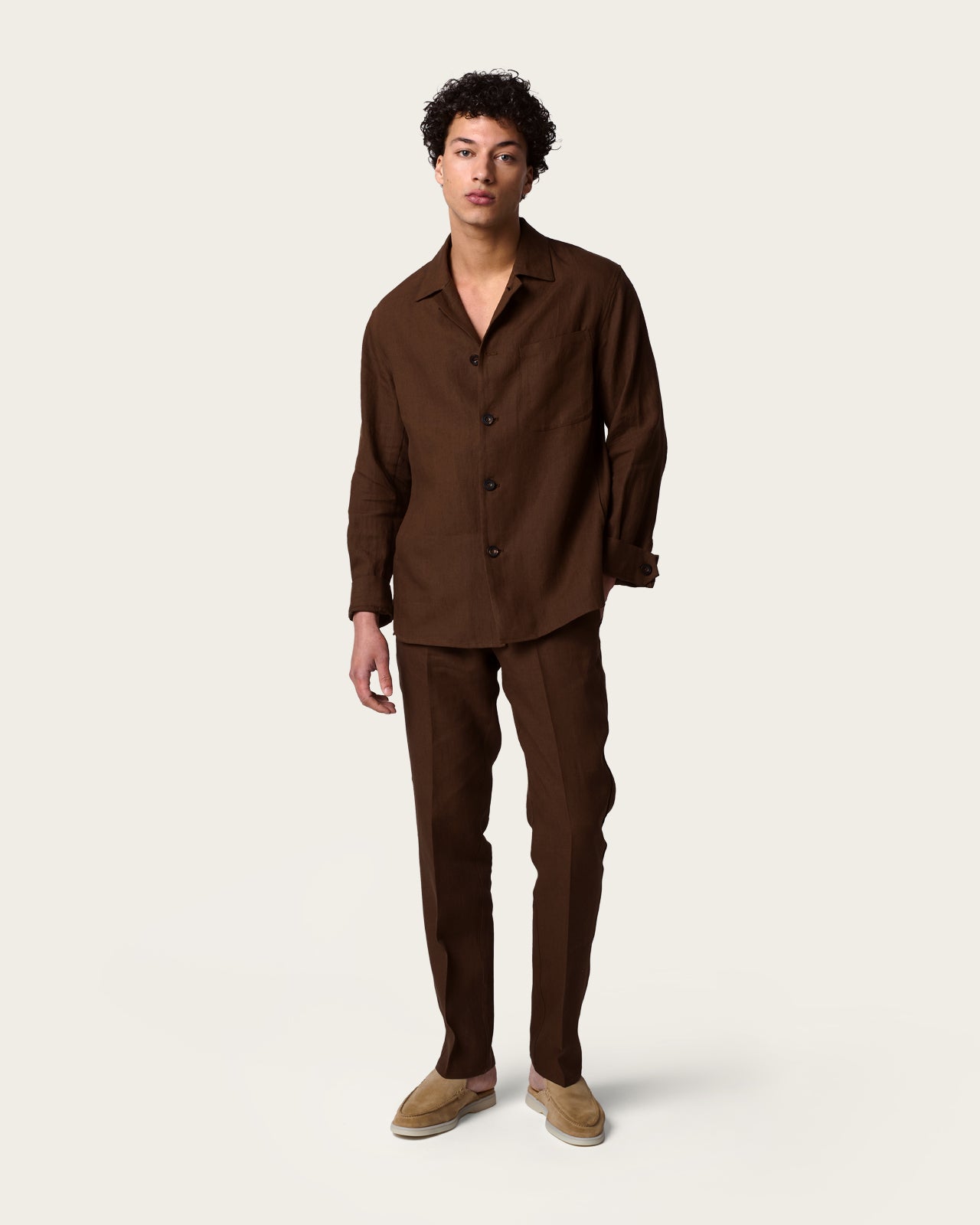 Linen Overshirt Autumn Brown