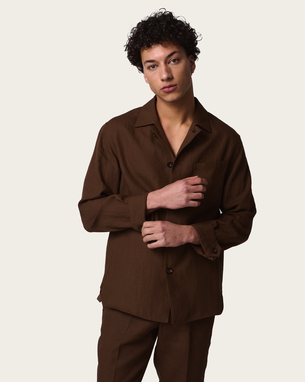 Linen Overshirt Autumn Brown