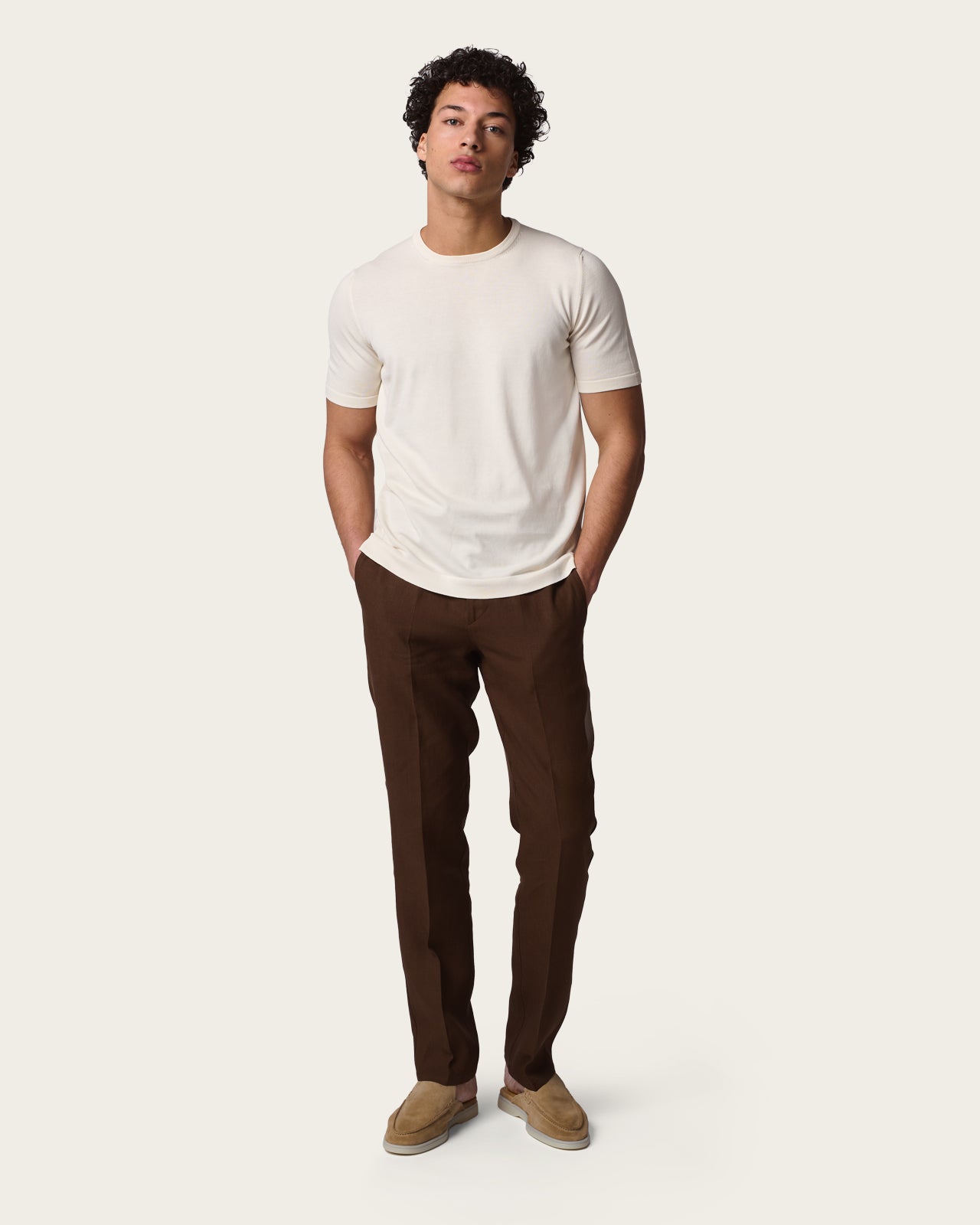 Knitted T-shirt Vanilla Beige