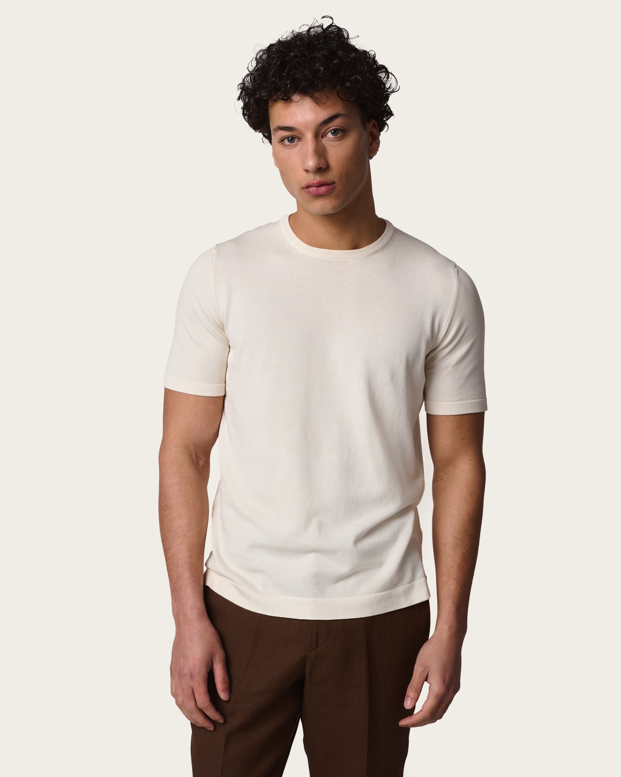Knitted T-shirt Vanilla Beige
