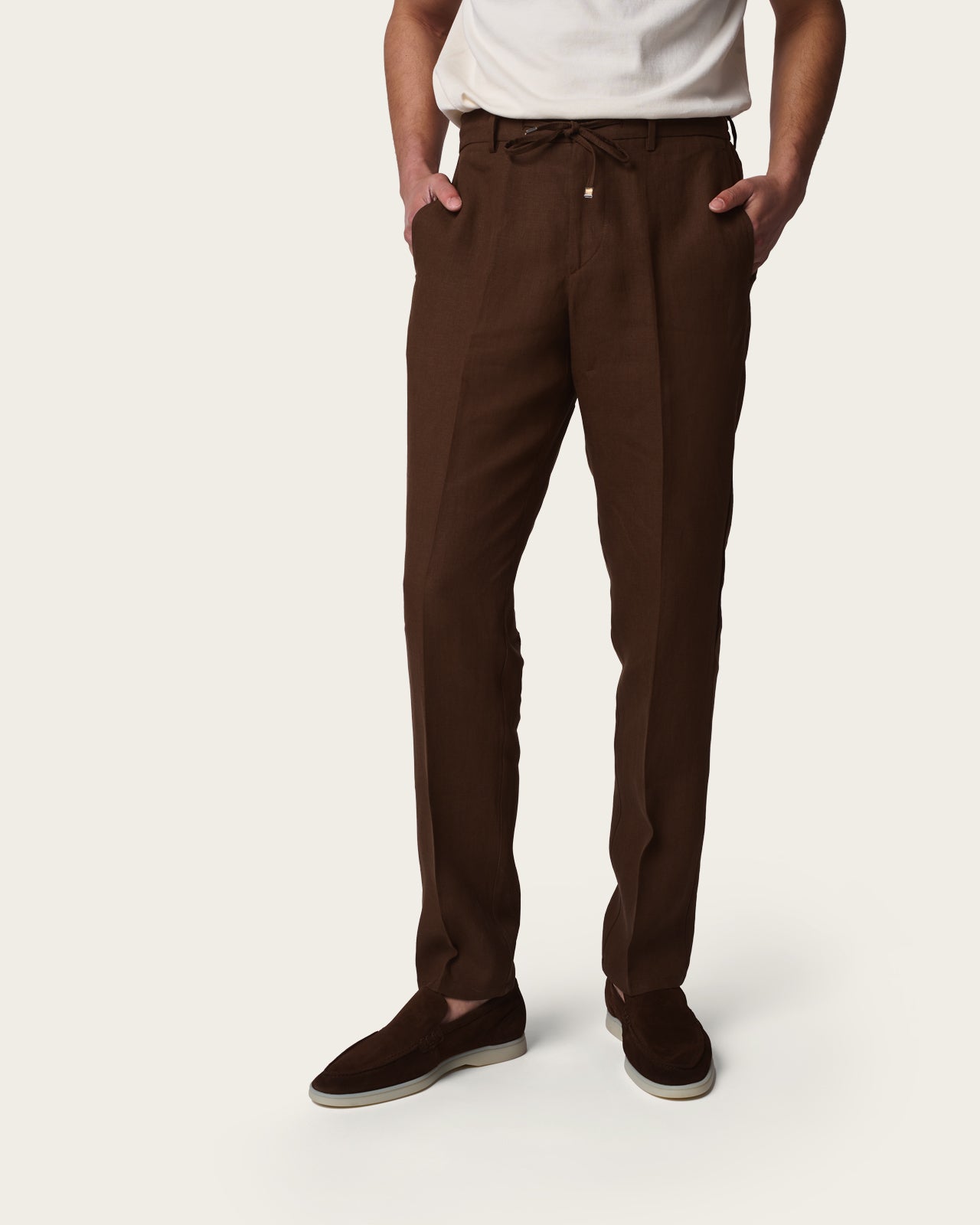 Lightweight Linen Trousers Autumn Brown