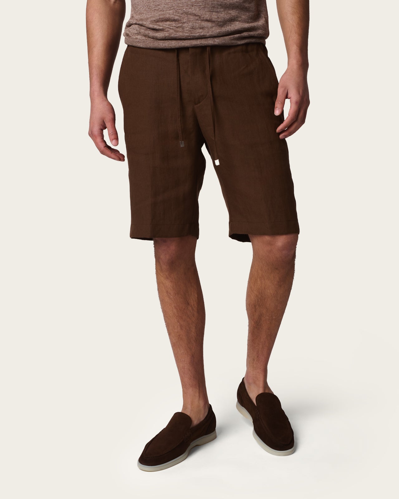 Lightweight Linen Shorts Autumn Brown