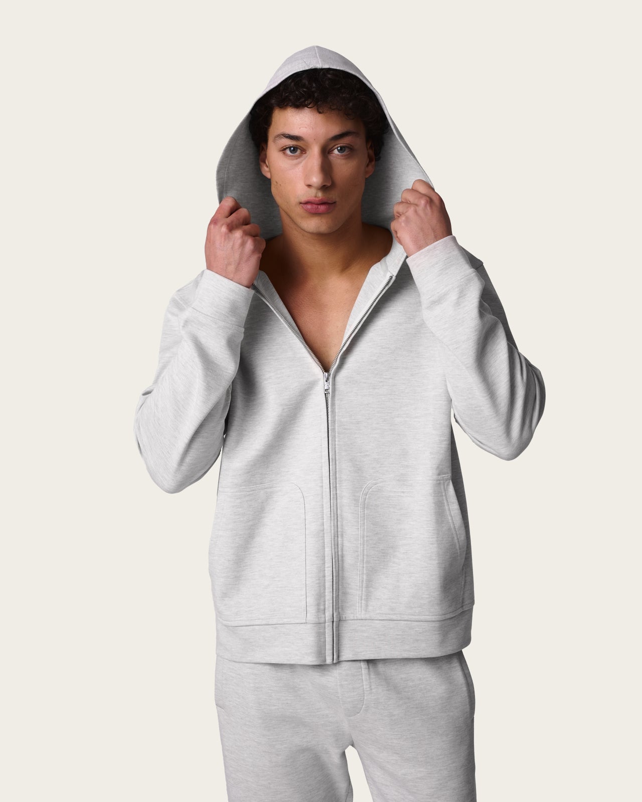Lounge Zip Hoodie Almond