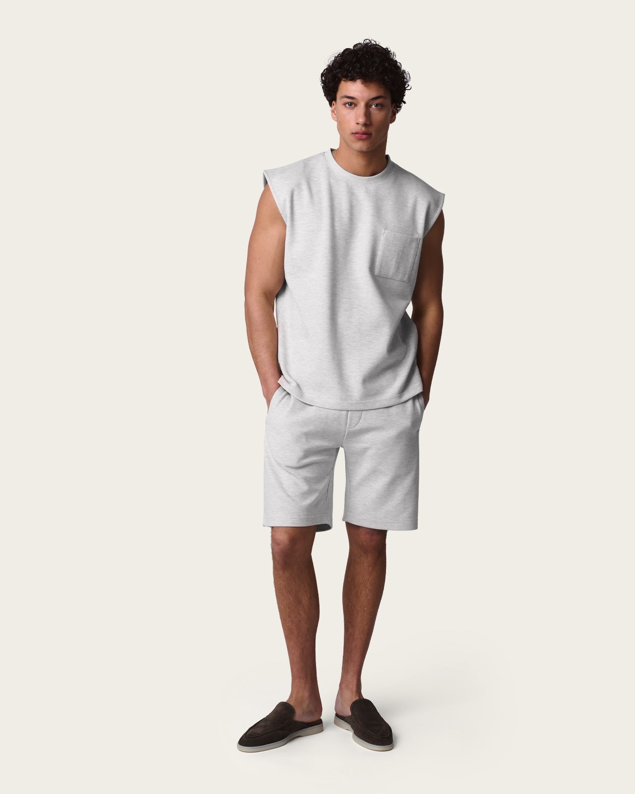 Lounge Sleeveless Tee Almond