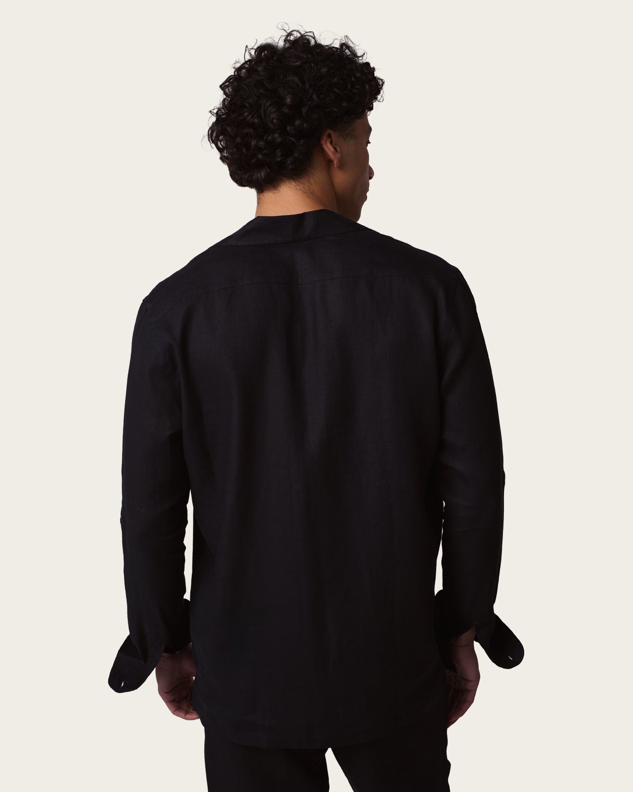 Linen Pocket Shirt Midnight Black