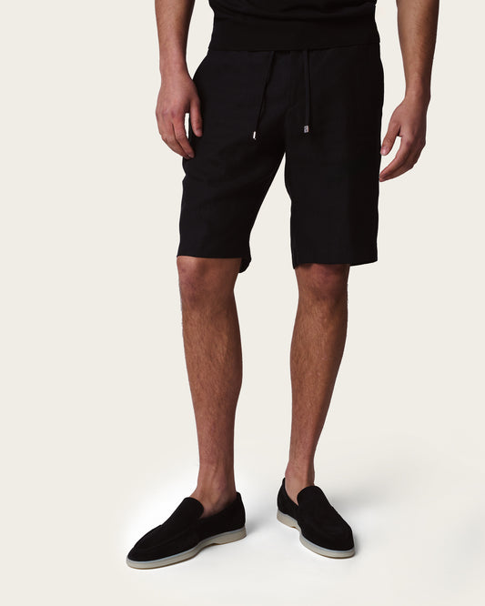 Lightweight Linen Shorts Midnight Black