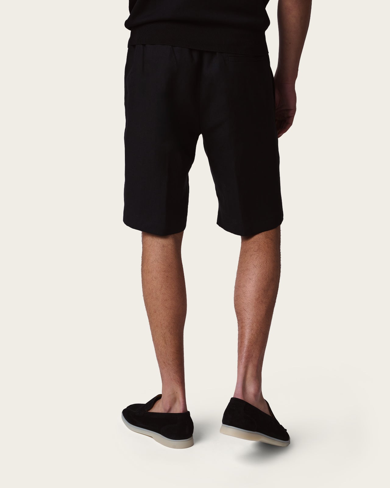 Lightweight Linen Shorts Midnight Black