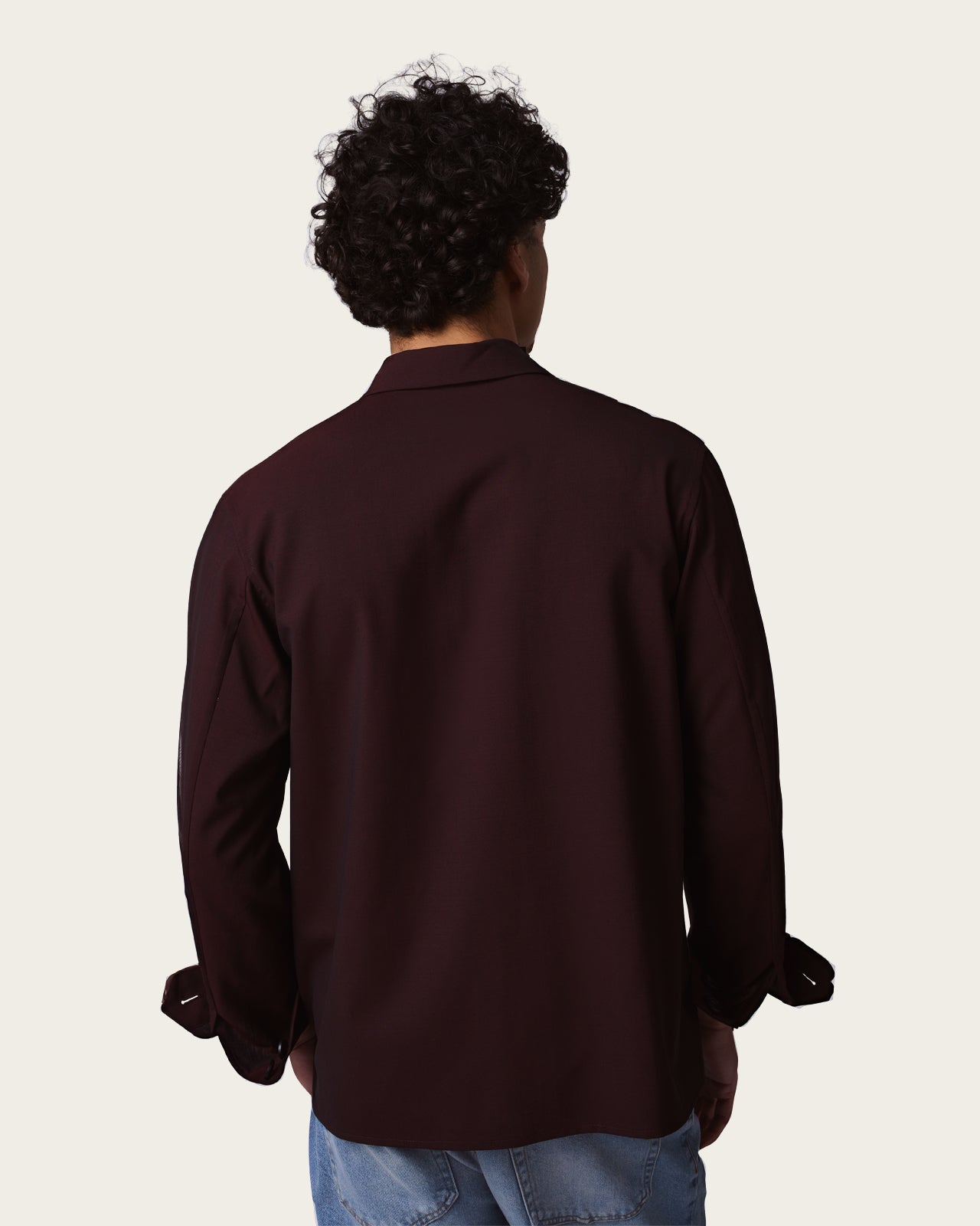 Tailored Overshirt Wine Red
