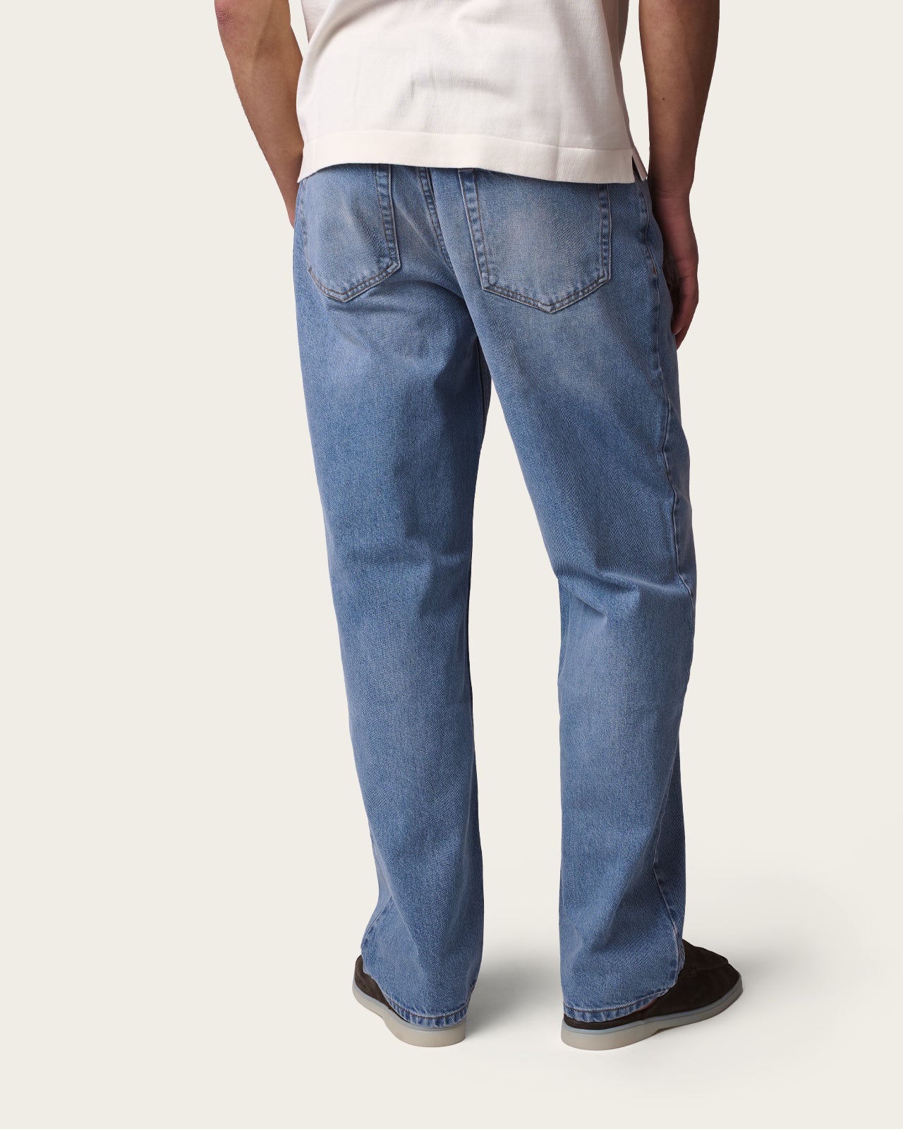 Denim Straight Trousers Blue