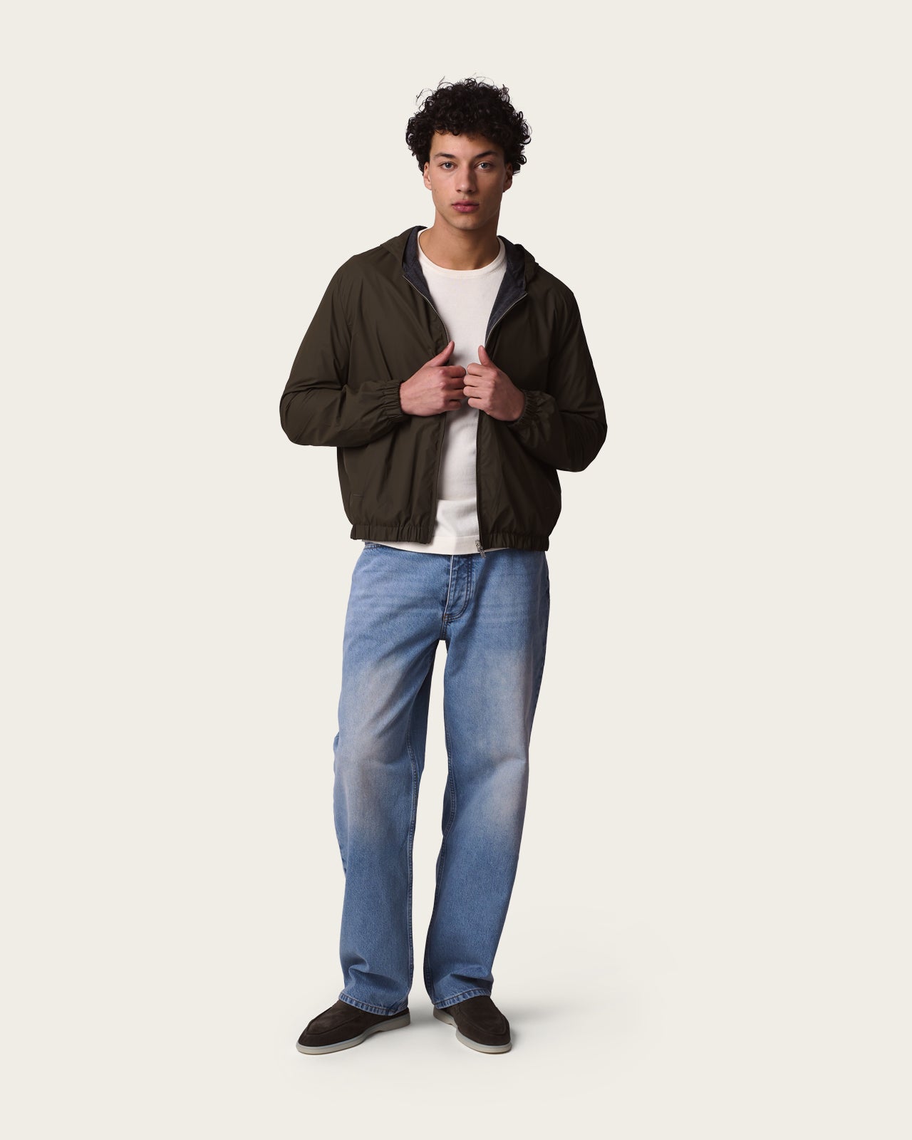 Denim Straight Trousers Blue