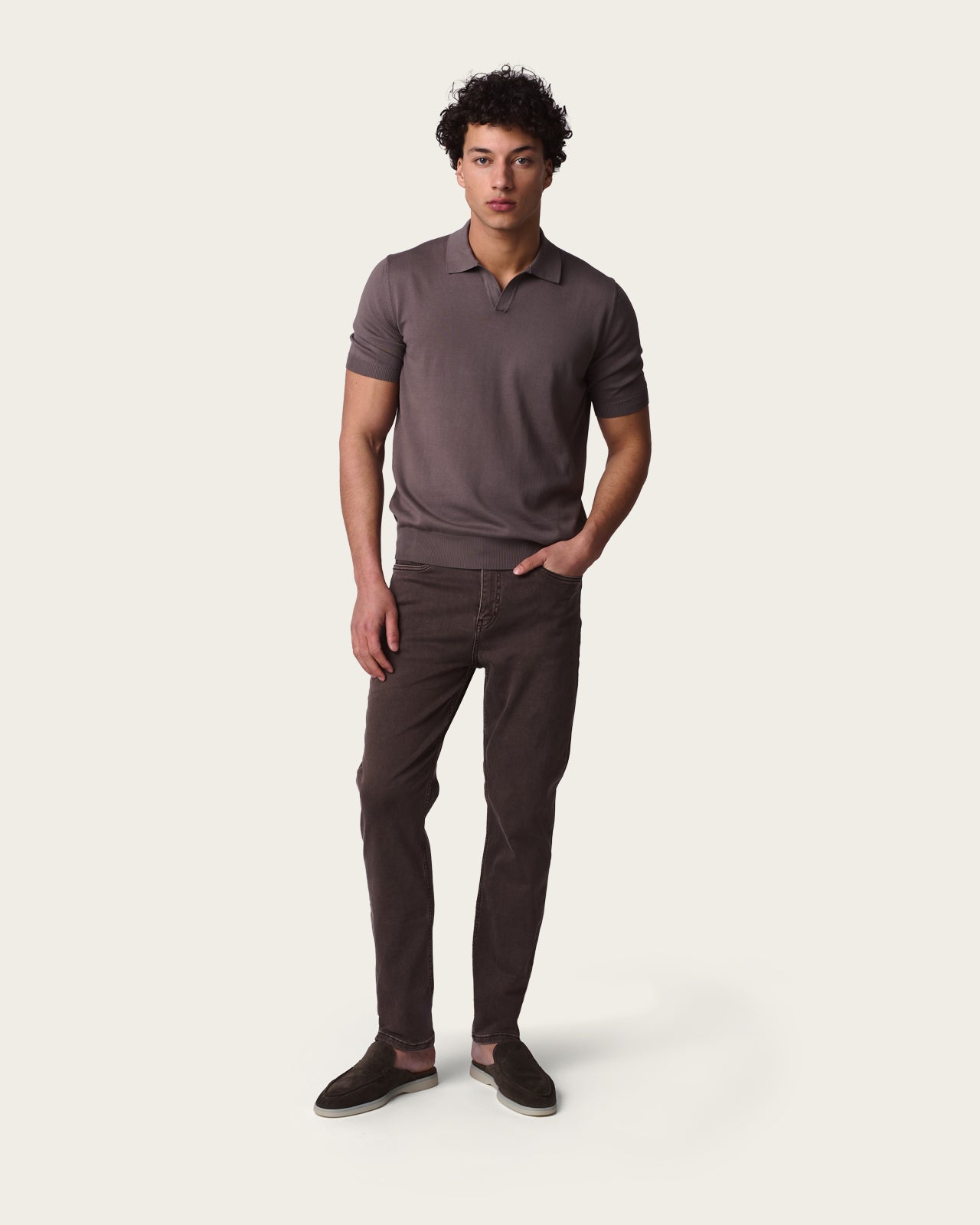 Seamless Polo Shirt Autumn Brown