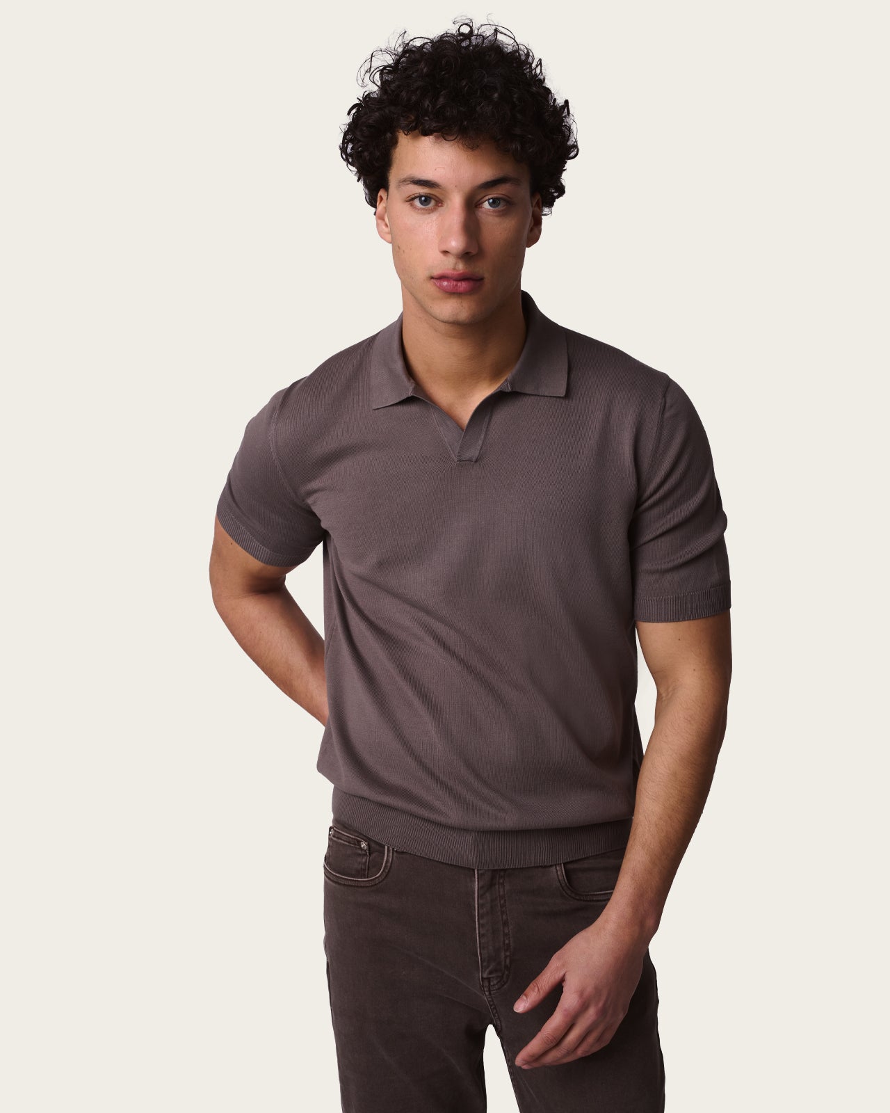 Seamless Polo Shirt Autumn Brown