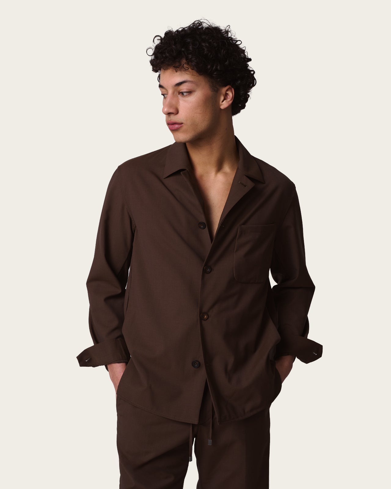 Tailored Overshirt Espresso Brown
