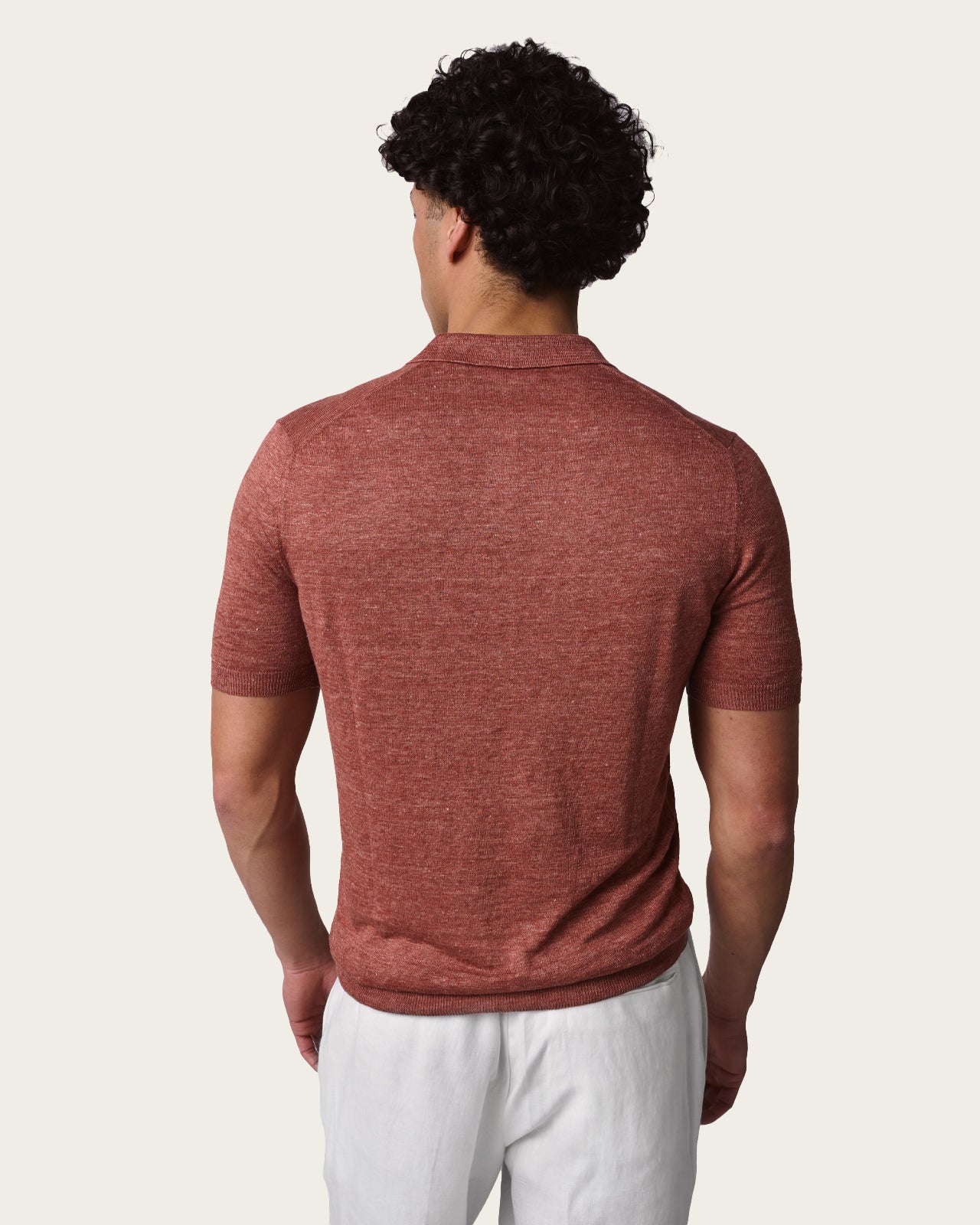 Linen Polo Shirt Canyon rust