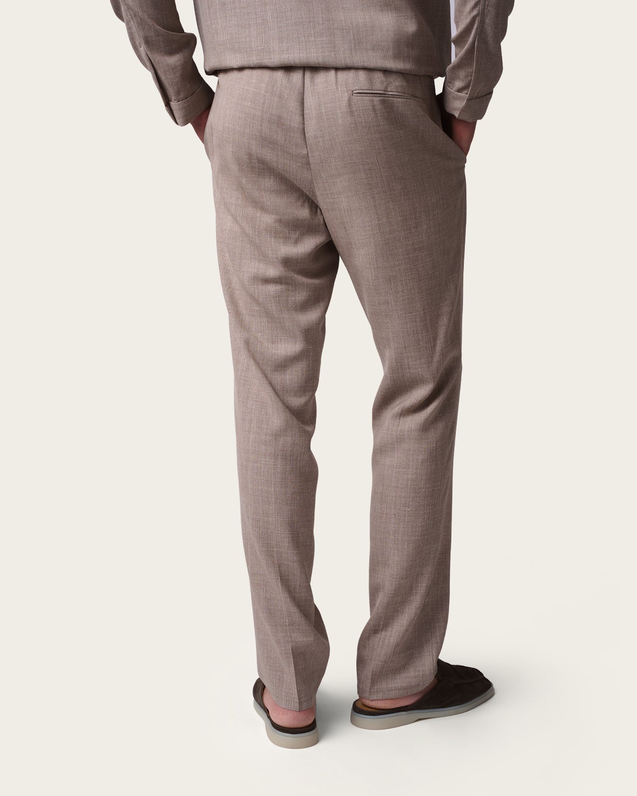 Straight Fit Tailored Trousers Pebble grey