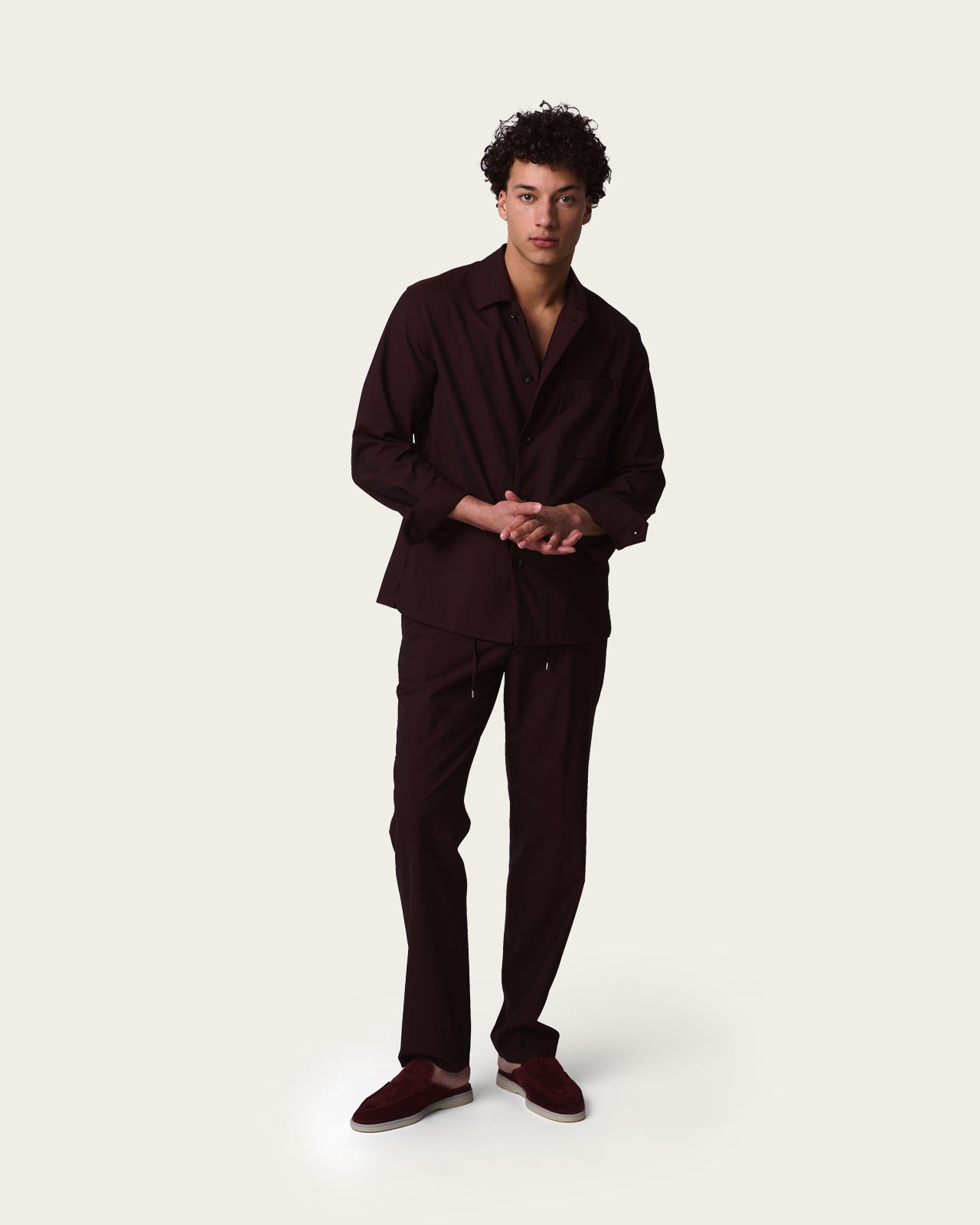Straight Fit Tailored trousers Wine Red