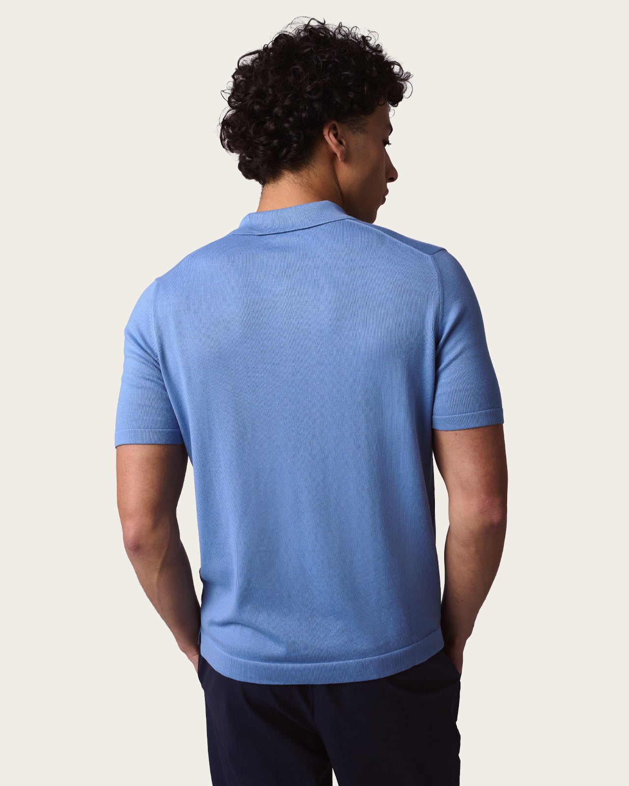 Courtside Zip Polo Shirt Cloud Blue