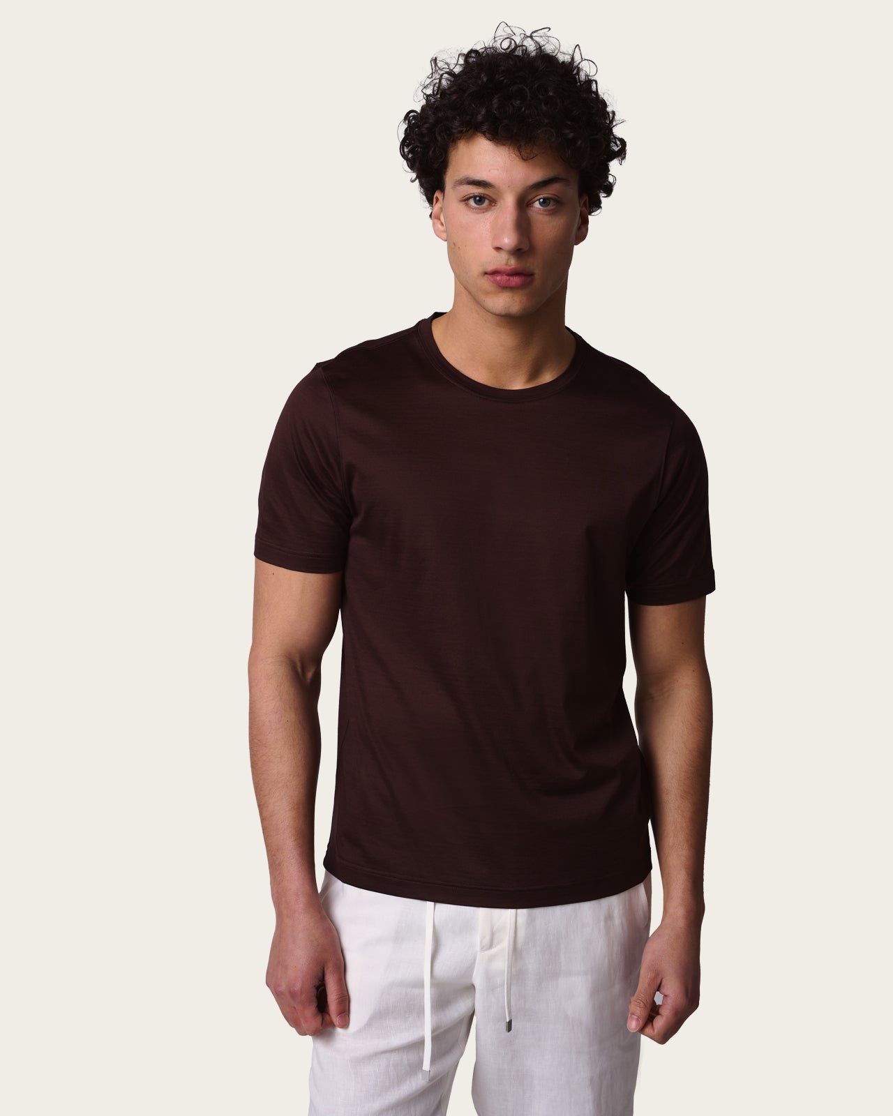 Mercerized Slim Fit Tee Autumn Brown