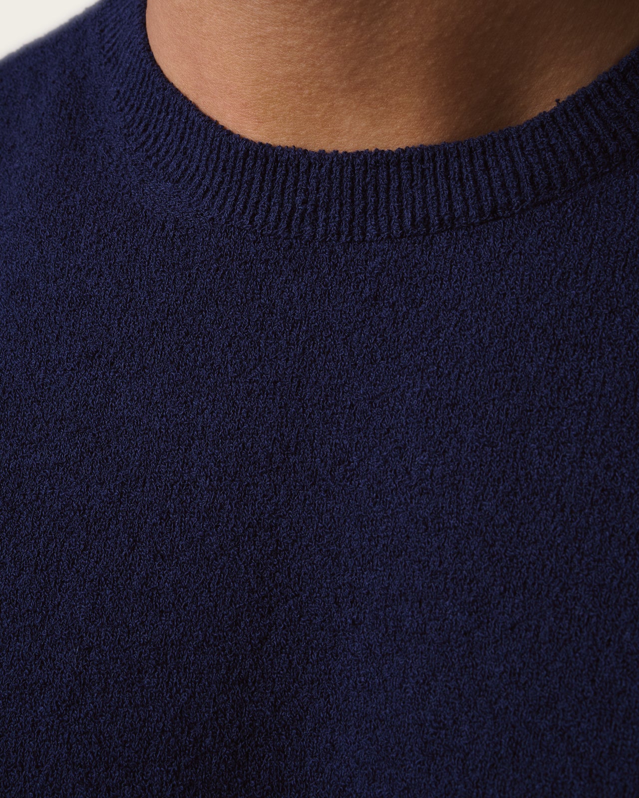 Structured Knitted Short Sleeve Shirt Sapphire Blue