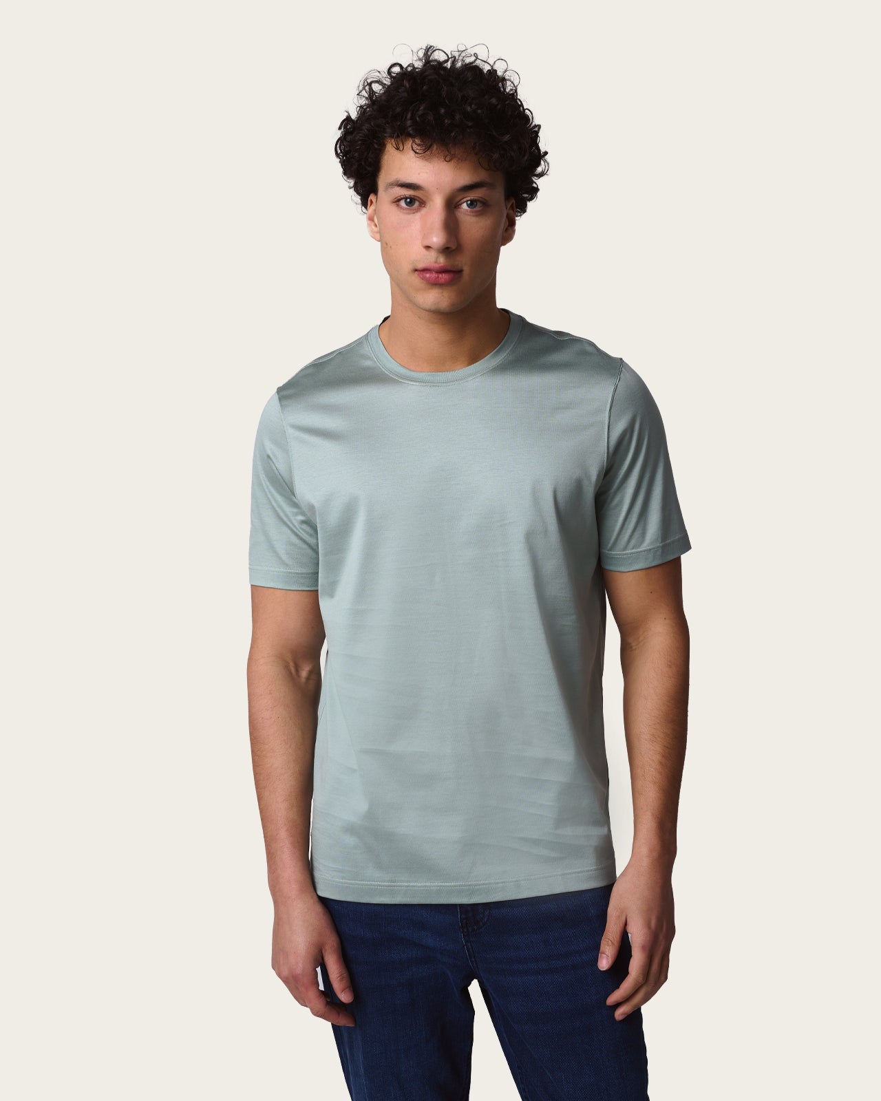 Mercerized Slim Fit Tee Light Green