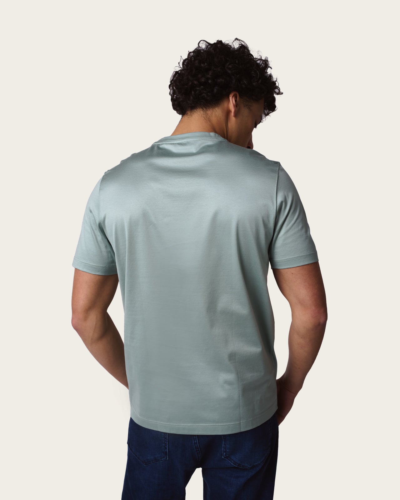 Mercerized Slim Fit Tee Light Green