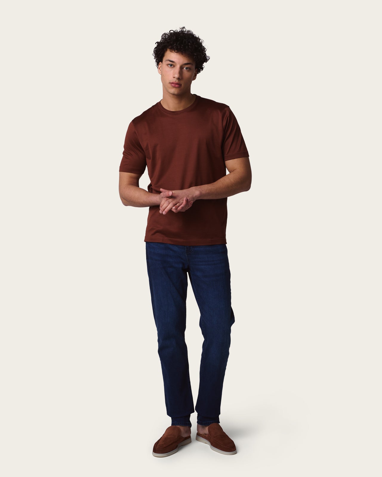 Mercerized Slim Fit Tee Canyon rust