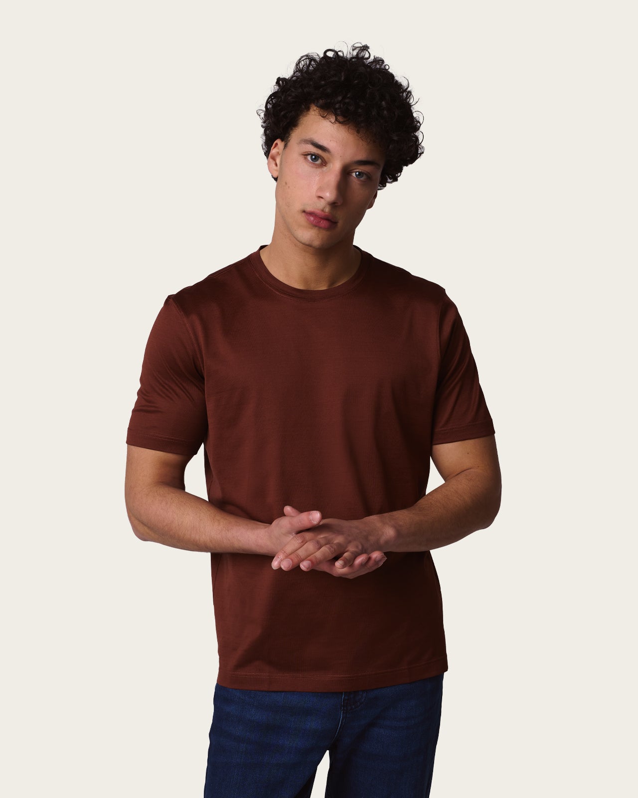 Mercerized Slim Fit Tee Canyon rust