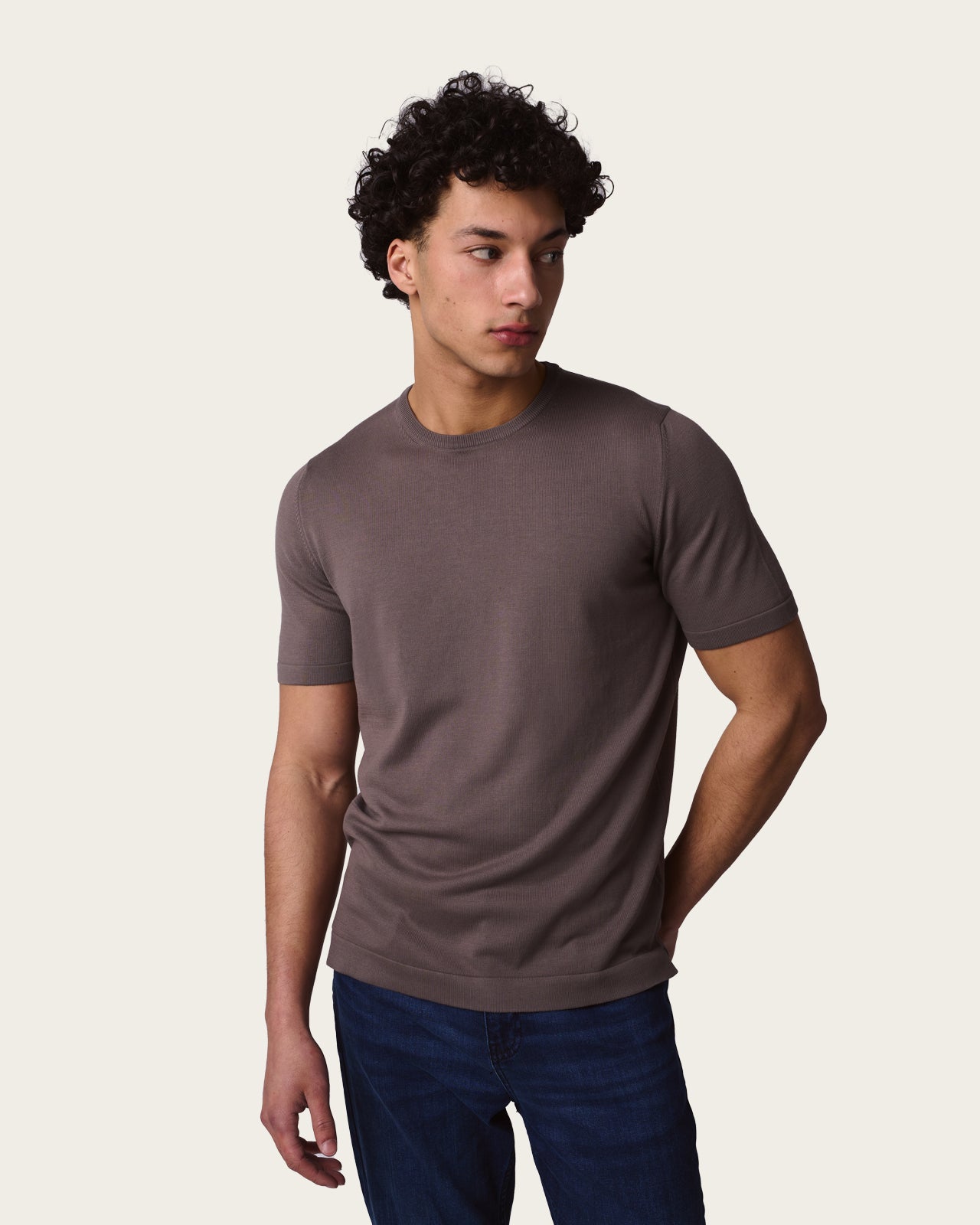 Knitted T-shirt Autumn Brown